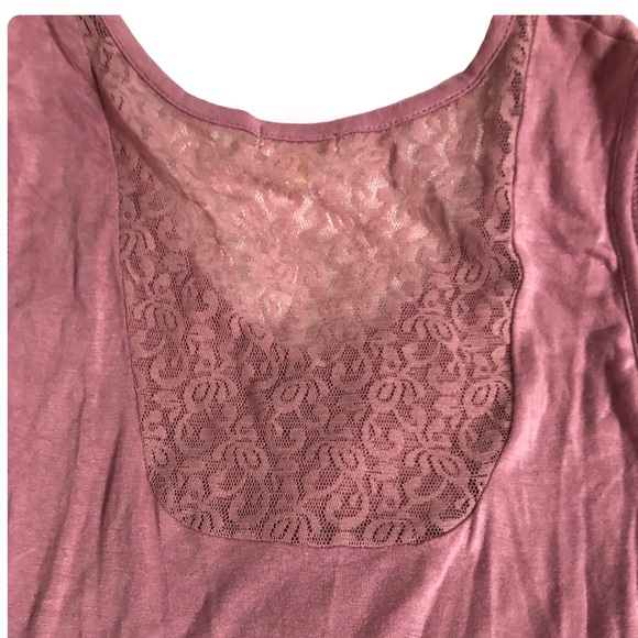 NWOT Studio Y Beautiful Dusty Rose Beaded & Lace Top SZ Small - Picture 4 of 6